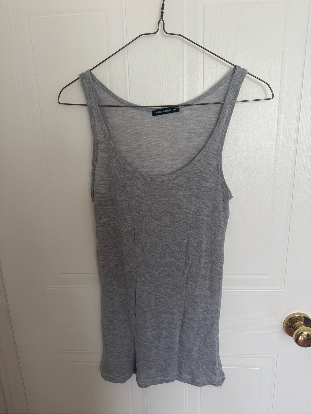 Vintage Nally & Millie 100% cotton Light Gray Scoop Neck Tank